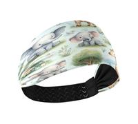 Lyeorm Cartoon Animals Headbands for Women Non Slip Fashion Sports Hair Bands Soft Elastic Wide Hair Wrap for Workout Yoga Running