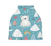 Lyeorm Cartoon Bear Car Seat Covers for Babies Breathable Nursing Breastfeeding Cover Multi-Use Infant Carseat Canopy and Stroller Cover for Boys Girls