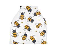 Lyeorm Cartoon Bees Car Seat Covers for Babies Breathable Nursing Breastfeeding Cover Multi-Use Infant Carseat Canopy and Stroller Cover for Boys Girls