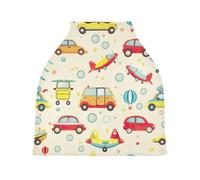 Lyeorm Cartoon Car Car Seat Covers for Babies Breathable Nursing Breastfeeding Cover Multi-Use Infant Carseat Canopy and Stroller Cover for Boys Girls