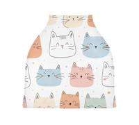 Lyeorm Cartoon Cat Car Seat Covers for Babies Breathable Nursing Breastfeeding Cover Multi-Use Infant Carseat Canopy and Stroller Cover for Boys Girls
