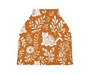 Lyeorm Cartoon Cat Car Seat Covers for Babies Breathable Nursing Breastfeeding Cover Multi-Use Infant Carseat Canopy and Stroller Cover for Boys Girls