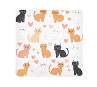 Lyeorm Cartoon Cat Self-Adhesive Magic Cloth Makeup Bag Portable Cosmetic Bag Protective Wrap for Laptop Camera Lens, 13.8 X 13.8 Inch