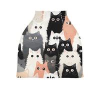 Lyeorm Cartoon Cats Car Seat Covers for Babies Breathable Nursing Breastfeeding Cover Multi-Use Infant Carseat Canopy and Stroller Cover for Boys Girls