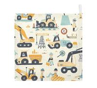 Lyeorm Cartoon Construction Theme Baby Washcloths, Soft and Absorbent Wash Cloths, Baby Bath Towel, Face Towel for Newborns, Infants, 3 Pack, 12x12 inches