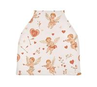 Lyeorm Cartoon Cupid Car Seat Covers for Babies Breathable Nursing Breastfeeding Cover Multi-Use Infant Carseat Canopy and Stroller Cover for Boys Girls
