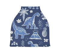 Lyeorm Cartoon Dinosaurs Car Seat Covers for Babies Breathable Nursing Breastfeeding Cover Multi-Use Infant Carseat Canopy and Stroller Cover for Boys Girls