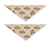 Lyeorm Cartoon Dog Faces Dog Bandanas 2PCS Washable Kerchief Scarf Reversible Triangle Bibs for Small Medium Large Dogs & Pet