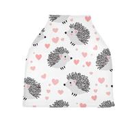 Lyeorm Cartoon Hedgehog Car Seat Covers for Babies Breathable Nursing Breastfeeding Cover Multi-Use Infant Carseat Canopy and Stroller Cover for Boys Girls