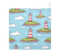 Lyeorm Cartoon Lighthouse Baby Washcloths, Soft and Absorbent Wash Cloths, Baby Bath Towel, Face Towel for Newborns, Infants, 3 Pack, 12x12 inches