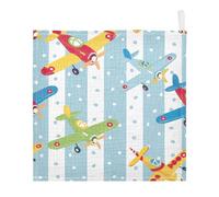 Lyeorm Cartoon Planes Baby Washcloths, Soft and Absorbent Wash Cloths, Baby Bath Towel, Face Towel for Newborns, Infants, 3 Pack, 12x12 inches
