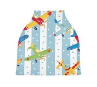 Lyeorm Cartoon Planes Car Seat Covers for Babies Breathable Nursing Breastfeeding Cover Multi-Use Infant Carseat Canopy and Stroller Cover for Boys Girls