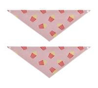 Lyeorm Cartoon Popcorn Dog Bandanas 2PCS Washable Kerchief Scarf Reversible Triangle Bibs for Small Medium Large Dogs & Pet