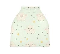 Lyeorm Cartoon Sheep Car Seat Covers for Babies Breathable Nursing Breastfeeding Cover Multi-Use Infant Carseat Canopy and Stroller Cover for Boys Girls