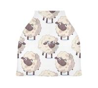 Lyeorm Cartoon Sheep Car Seat Covers for Babies Breathable Nursing Breastfeeding Cover Multi-Use Infant Carseat Canopy and Stroller Cover for Boys Girls