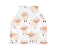 Lyeorm Cartoon Sheep Car Seat Covers for Babies Breathable Nursing Breastfeeding Cover Multi-Use Infant Carseat Canopy and Stroller Cover for Boys Girls