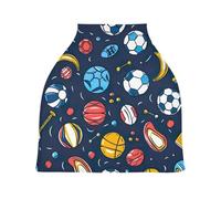 Lyeorm Cartoon Sports Balls Car Seat Covers for Babies Breathable Nursing Breastfeeding Cover Multi-Use Infant Carseat Canopy and Stroller Cover for Boys Girls