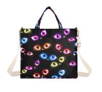 Lyeorm Cat Eyes Tote Bag for Women, Corduroy Tote Bags Crossbody Bag Shoulder Handbag Messenger Bag, S