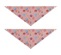 Lyeorm Celebrating Balloons Dog Bandanas 2PCS Washable Kerchief Scarf Reversible Triangle Bibs for Small Medium Large Dogs & Pet