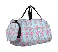 Lyeorm Cherry Blossom Kids Duffle Bag, Overnight Travel Sport Gym Bags with Shoe Compartment for Boys & Girls