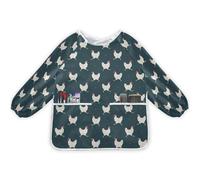 Lyeorm Chicken Kids Art Smock Waterproof Artist Painting Aprons Long Sleeve with 2 Pockets for Age 2-6 Years