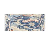 Lyeorm Chinese Dragon Washer and Dryer Covers for the Top, Fridge Dust Cover, Waterproof Washing Machine Cover with Storage Pocket for Kitchen Laundry Home