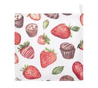 Lyeorm Chocolate and Strawberry Baby Washcloths, Soft and Absorbent Wash Cloths, Baby Bath Towel, Face Towel for Newborns, Infants, 3 Pack, 12x12 inches