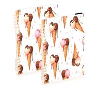 Lyeorm Chocolate Dipped Ice Cream Spiral Notebook 8.3” x 5.7” Hardcover Journal 60 Sheets College Ruled Paper Water Resistant Cover for Office, Writing, 2 Pack