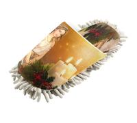 Lyeorm Christmas Angel Microfiber Cleaning Slippers Washable Floor Mop Slippers Men and Women House Dusting Slippers - L