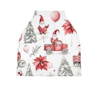 Lyeorm Christmas Gnomes Car Seat Covers for Babies Breathable Nursing Breastfeeding Cover Multi-Use Infant Carseat Canopy and Stroller Cover for Boys Girls