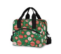 Lyeorm Christmas Snowflakes Ornaments Lunch Bag Reusable Insulated Lunch Box Leakproof Cooler Tote Bag with Djustable Shoulder Strap for Travel, Picnic, Office, Work
