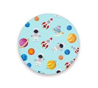 Lyeorm Coasters for Drinks Cartoon Astronauts Absorbent Ceramic Stone Coasters Set of 2 with Cork Base Coffee Table Tabletop Protection for Home Decor