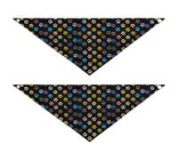 Lyeorm Colorful Animal Paw Prints Dog Bandanas 2PCS Washable Kerchief Scarf Reversible Triangle Bibs for Small Medium Large Dogs & Pet