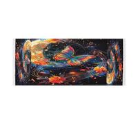 Lyeorm Colorful Butterfly Flies Washer and Dryer Covers for the Top, Fridge Dust Cover, Waterproof Washing Machine Cover with Storage Pocket for Kitchen Laundry Home