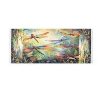 Lyeorm Colorful Dragonflies Washer and Dryer Covers for the Top, Fridge Dust Cover, Waterproof Washing Machine Cover with Storage Pocket for Kitchen Laundry Home