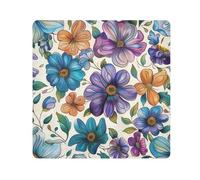 Lyeorm Colorful Flowers Self-Adhesive Magic Cloth Makeup Bag Portable Cosmetic Bag Protective Wrap for Laptop Camera Lens, 17.7 X 17.7 Inch