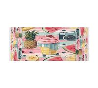 Lyeorm Colorful Fruits Washer and Dryer Covers for the Top, Fridge Dust Cover, Waterproof Washing Machine Cover with Storage Pocket for Kitchen Laundry Home