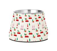 Lyeorm Colorful Gnomes Elevated Dog Bowls, Non-Slip Stainless Steel Raised Dog Food Bowl for Small Medium Large Pet