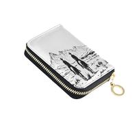 Lyeorm Cowboys Credit Card Holder for Women Men, RFID Blocking Card Case Wallet Small Leather Zipper Wallet with 11 Slots