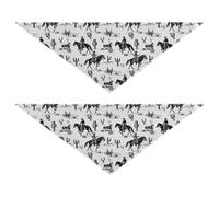 Lyeorm Cowboys Riding Horses Dog Bandanas 2PCS Washable Kerchief Scarf Reversible Triangle Bibs for Small Medium Large Dogs & Pet