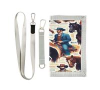 Lyeorm Cowboys Trifold Wallet, Slim Canvas Outdoor Wallet with Coin Pocket for Men and Women