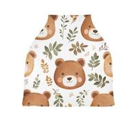 Lyeorm Cute Bear Faces Car Seat Covers for Babies Breathable Nursing Breastfeeding Cover Multi-Use Infant Carseat Canopy and Stroller Cover for Boys Girls