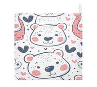 Lyeorm Cute Bears Baby Washcloths, Soft and Absorbent Wash Cloths, Baby Bath Towel, Face Towel for Newborns, Infants, 3 Pack, 12x12 inches