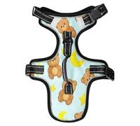 Lyeorm Cute Bears Dog Harness Adjustable Soft Oxford Pet Vest No Pull Reflective Dog Vest Harness with Handle for Walking Training, M