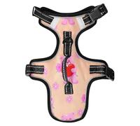 Lyeorm Cute Bears Dog Harness Adjustable Soft Oxford Pet Vest No Pull Reflective Dog Vest Harness with Handle for Walking Training, M
