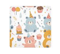 Lyeorm Cute Bears Self-Adhesive Magic Cloth Makeup Bag Portable Cosmetic Bag Protective Wrap for Laptop Camera Lens, 13.8 X 13.8 Inch