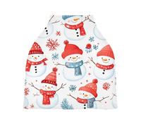 Lyeorm Cute Cartoon Snowmen Car Seat Covers for Babies Breathable Nursing Breastfeeding Cover Multi-Use Infant Carseat Canopy and Stroller Cover for Boys Girls