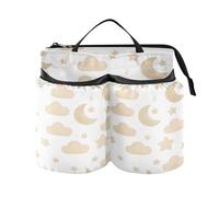 Lyeorm Cute Clouds Luggage Travel Cup Holder Suitcase Drink Carrier Free Hand Beverage Bag with Two Coffee Mugs for Travelers Flight Attendants