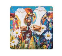 Lyeorm Cute Cow Self-Adhesive Magic Cloth Makeup Bag Portable Cosmetic Bag Protective Wrap for Laptop Camera Lens, 13.8 X 13.8 Inch
