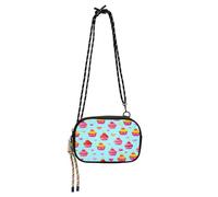 Lyeorm Cute Cupcakes Crossbody Bags for Women Cell Phone Wallet Purses Small Shoulder Bag with Adjustable Shoulder Strap